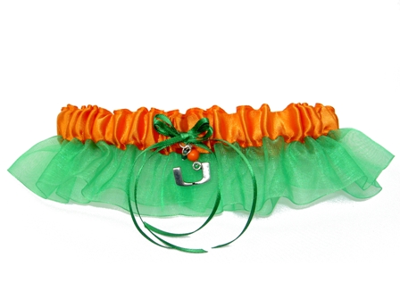 University of Miami Inspired Garter with Licensed Collegiate Charm